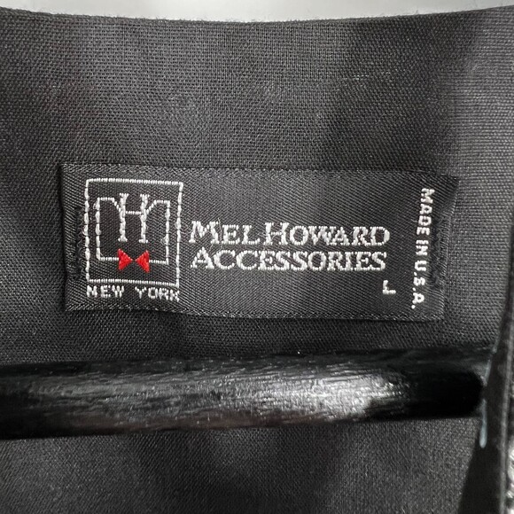 Tuxedo Vest Formal wear Necktie Mel Howard Vintage Black Silver Large - Picture 9 of 10